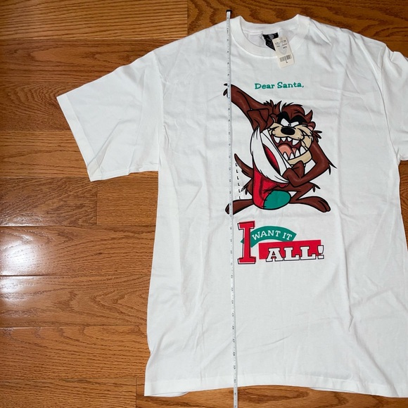 Vintage 90s Taz Tasmanian Devil Looney Tunes Christmas T-Shirt - Size Large - Picture 8 of 10